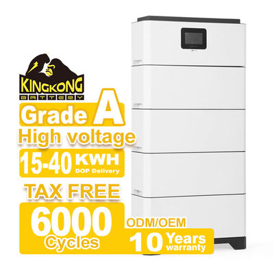Conexión a la red híbrida inversor ampliamente adaptado LFP modular acumulado batería de alto voltaje Sistema de almacenamiento de energía para el hogar 15-40
