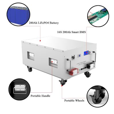 666 X 483 X 267mm 51.2V 280Ah Batería solar de litio para el hogar Sistema de solución de energía