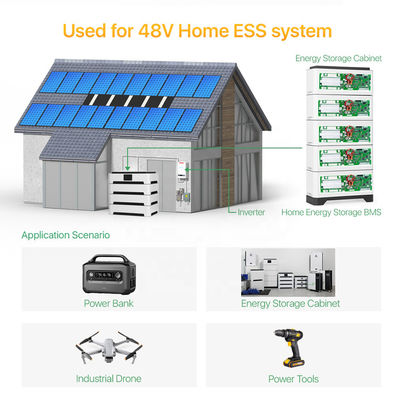 16S 48V Smart BMS para el almacenamiento del sistema solar 100A 200A Sistema de gestión de baterías LiFePO4
