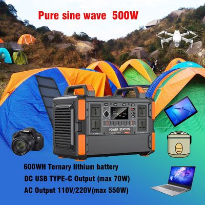 500W / 1KW Baterías de litio Generador de sistema de energía solar portátil para televisores y luces domésticas