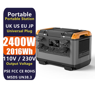 Estación eléctrica de emergencia al aire libre de 2400w con tipo de batería LiFePO4 y tiempo de carga rápido