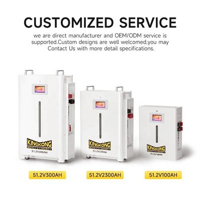 Batería solar Lfp personalizada 48V Volt 100Ah 200Ah 300Ah Lifepo4 10Kwh 15Kwh 5Kw Baterías de litio Baterías en caja de ruedas