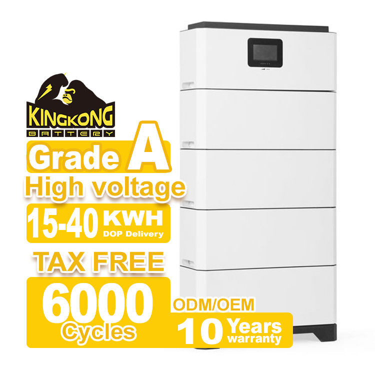Conexión a la red híbrida inversor ampliamente adaptado LFP modular acumulado batería de alto voltaje Sistema de almacenamiento de energía para el hogar 15-40