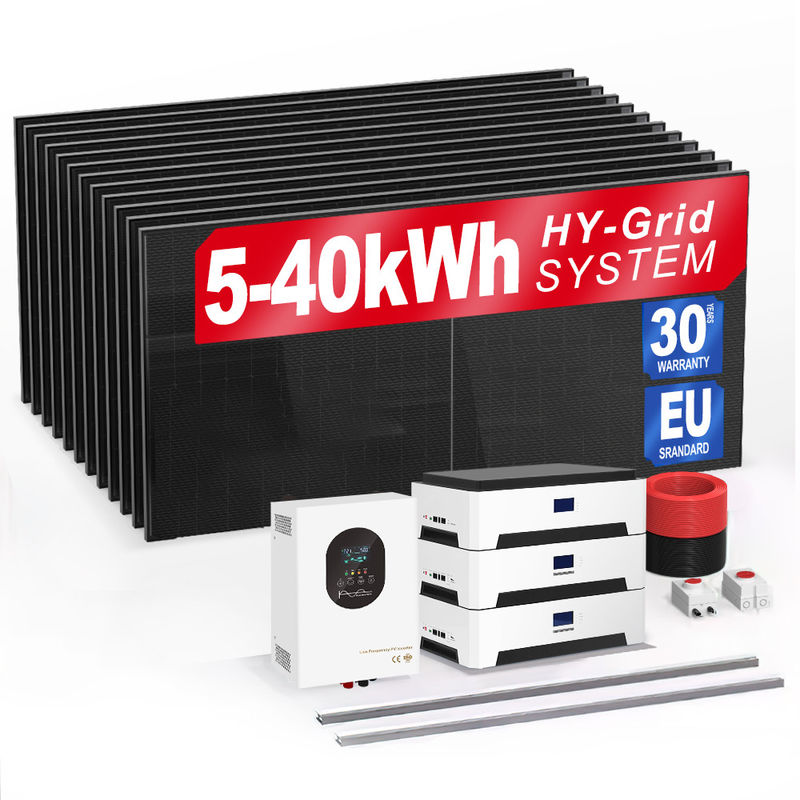 6Kw 10Kw 20Kw 30Kwh Solar fuera de la red Batería solar Almacenamiento de energía Sistemas de energía para el hogar Ac calefacción solar luces de televisión Batería de paquete