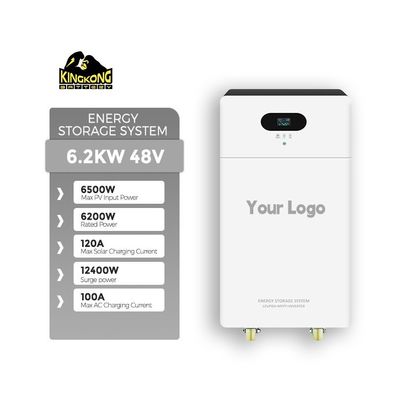 3Inversor solar de silicio monocristalino de doble salida de.6KW con batería de litio de 24V 100Ah